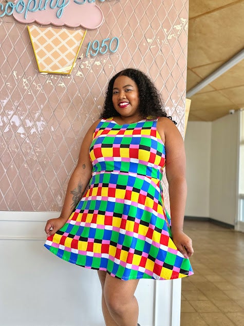 ワンピース overdue flair : 25SS / COLOR BLOCK SHIRRING DRESS (2colors) Made in the Bay | RESURRECT
